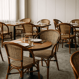 Silla Bistro Parisina Textileno con reposabrazos - Beige