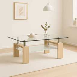 Mesa de Centro Rectangular de Vidrio