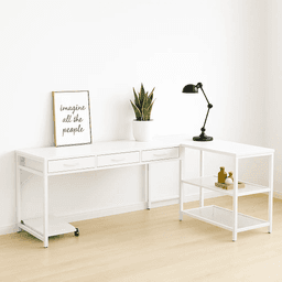 Escritorio Prisma en L - Blanco