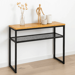 Arrimo Estilo Industrial con Repisa Metálica y Cubierta de Madera