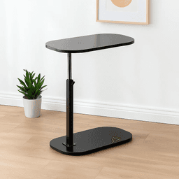 Mesa de Noche Ajustable en C para Cama y Sofá - Negro