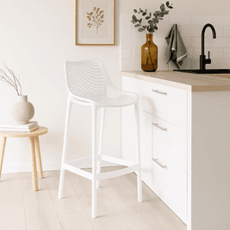 Taburete Piso de Bar Terraza Exterior Air Berlin - Blanco