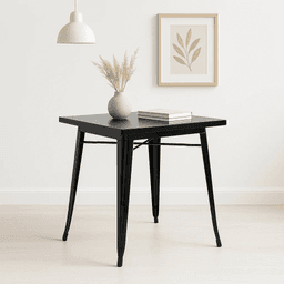 Mesa Tolix de Acero 80x80 cms - Negra