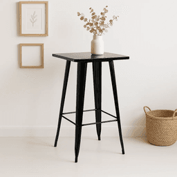 Mesa Tolix de bar o terraza o restaurant 105 cm de alto 60x60cm - Negra