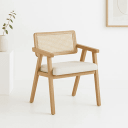 Sitial Acolchado Chandigarh Butaca Rattan - Madera