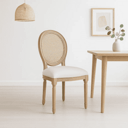 Silla de Comedor Madera Acolchada Luis XV