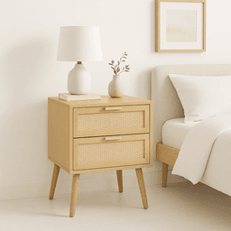 Velador Eames Mesh Doble - Madera Clara