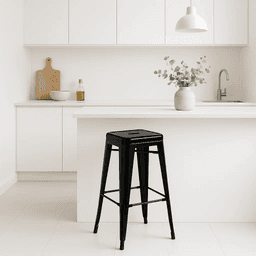 Piso Tolix Alto 77 cms sin respaldo - Negro