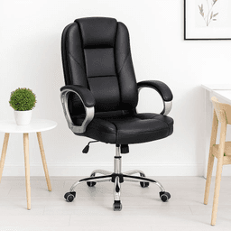 Silla de Oficina Ejecutiva Magnus Cuero Sintético - Negro