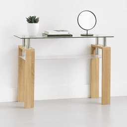 Mesa de Arrimo Rectangular de Vidrio