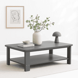 Mesa de Centro Gris 100x50 - Diseño Moderno en MDF