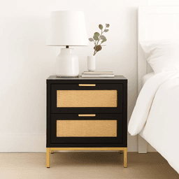 Velador Rattan Dark Dos Cajones